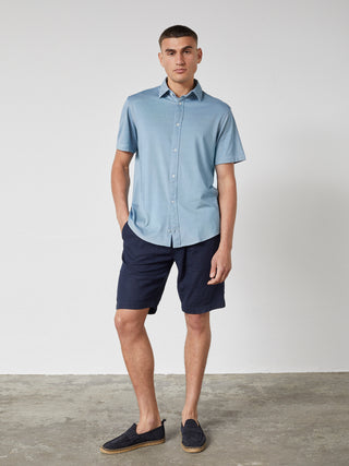 REDGREEN AMOS PIQUE SHIRT SS Shirt BLUE MELANGE