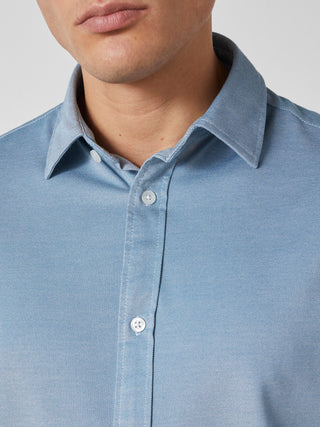 REDGREEN AMOS PIQUE SHIRT SS Shirt BLUE MELANGE