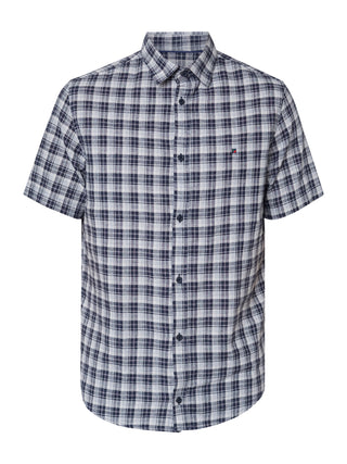 REDGREEN ASGER LINEN SHIRT SS Shirt 2682 Navy Checkered