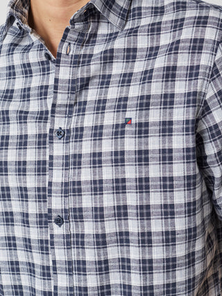REDGREEN ASGER LINEN SHIRT SS Shirt 2682 Navy Checkered
