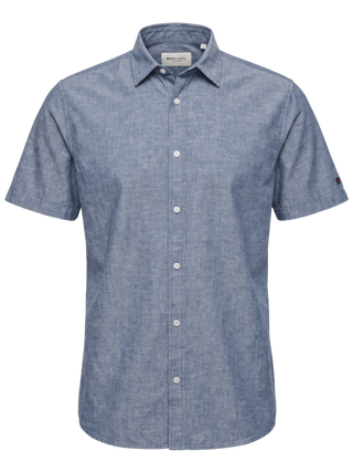 REDGREEN Asger Kortærmet Hørskjorte Shirt 4682 Navy Melange