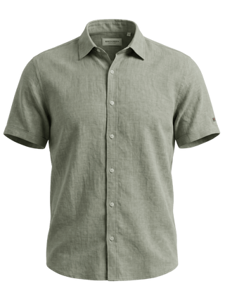 REDGREEN Asger Kortærmet Hørskjorte Shirt 4775 Olive Melange