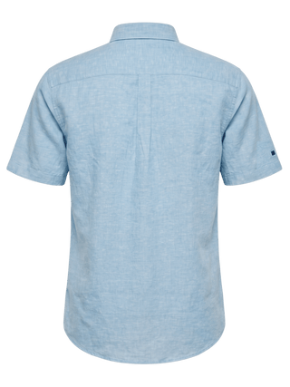 REDGREEN Asger Kortærmet Hørskjorte Shirt BLUE MELANGE