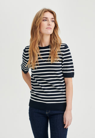 REDGREEN WOMAN Aimee Knit T-shirt 168 Navy Stripe