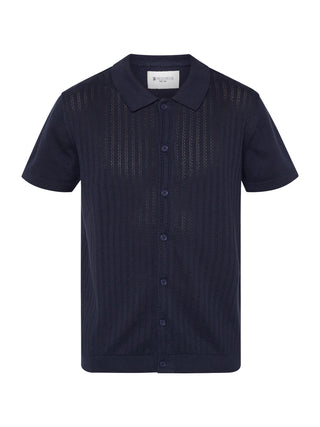 REDGREEN CADEN KNITTED POLO SS Knit 0682 NAVY