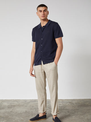 REDGREEN CADEN KNITTED POLO SS Knit 0682 NAVY