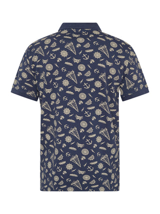 REDGREEN COLTON POLO T-SHIRT Polo 3682 Navy pattern with sand