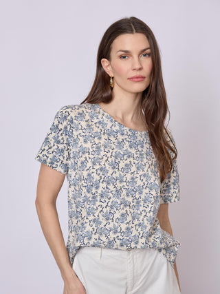 REDGREEN WOMAN Celina T-shirt Short Sleeve Tee 363 Blue Pattern