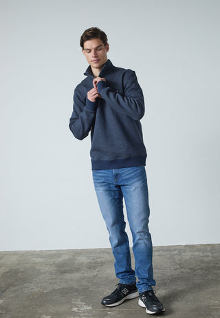 REDGREEN FLYNN ½ ZIP PULLOVER Knit 4580 NAVY MELANGE