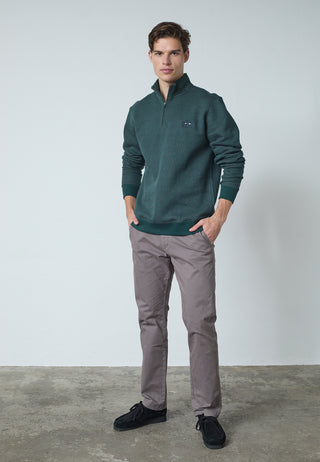 REDGREEN FLYNN ½ ZIP PULLOVER Knit 4680 DARK GREEN MELANGE