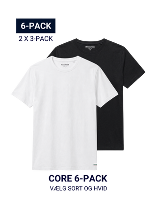 Core 6-pack T-shirt - 1 White & 1 Black